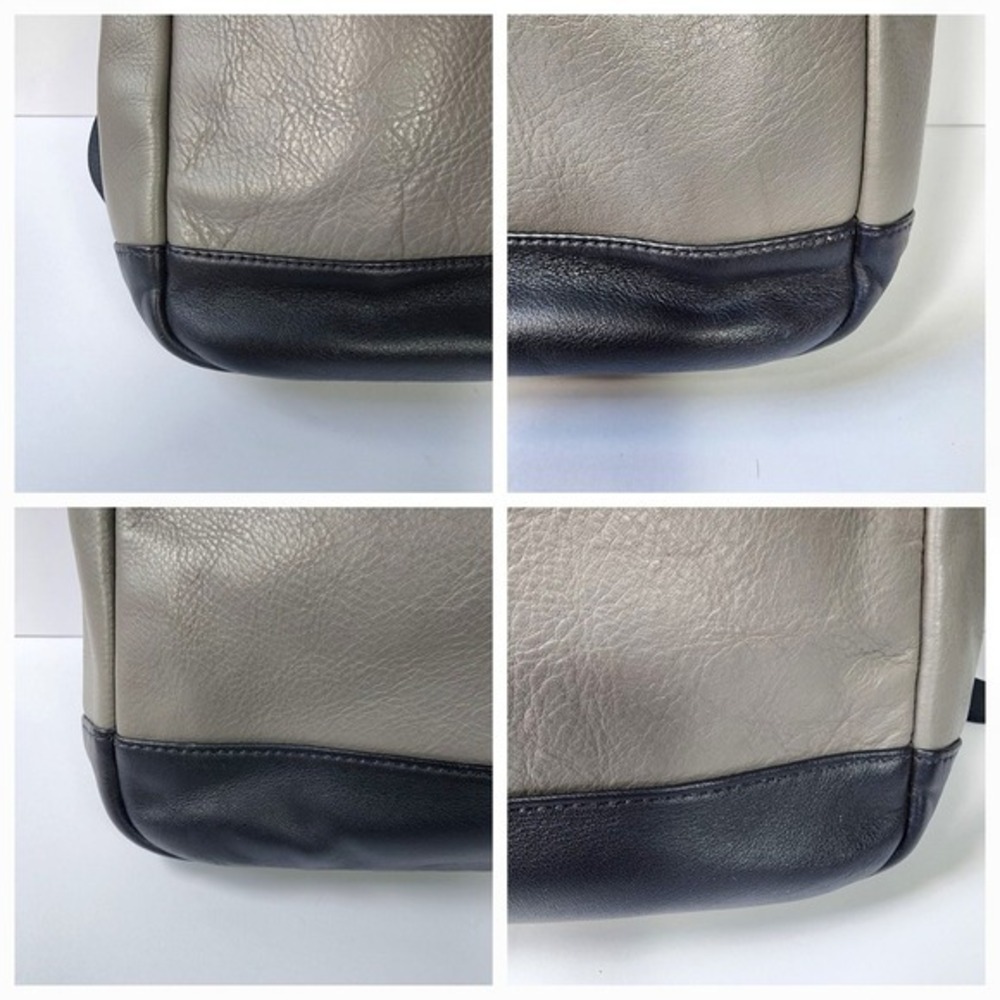 Coach Metropolitan Slim Briefcase Grey Black Leather Laptop Bag Messenger - Picture 2 of 14
